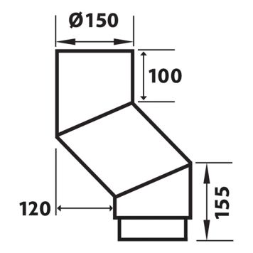 S-BÖJ ADURO Ø150MM FÖRSKJUTNING 120 MM
