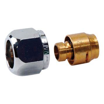 KOPPLINGSSET VATETTE KLÄMHYLSA OCH MUTTER DY16X2,0-2,25 KROM