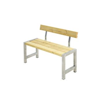 BÄNK PLUS MED RYGGSTÖD TRYCKIMPREGNERAD 127X50X75 CM