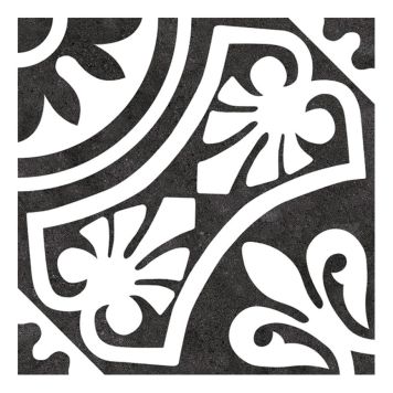 KLINKER TIENA SVART/VIT 25X25CM