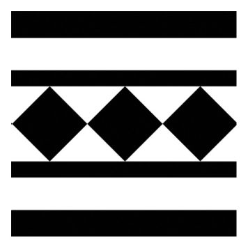 KLINKER OXFORD LIST SVART/VIT 25X25CM