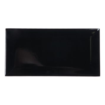 KAKEL METRO SVART BLANK MED FASADE KANTER 7.5X15CM 1.01M²/KR