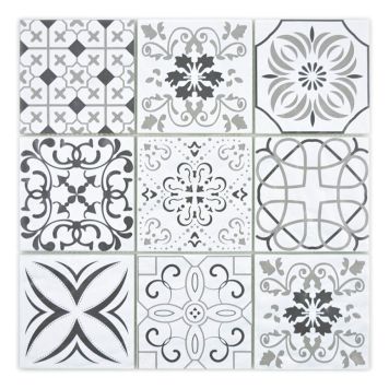 MOSAIK KRISTALL RETRO VIT/SVART 30X30CM PRIS PER ARK