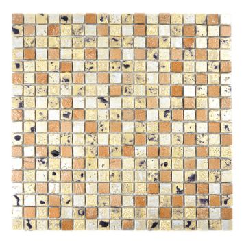 MOSAIK WELSCHEIT MIX STEN/HARTS GULD/BRONS 30X30CM PRIS PER ARK