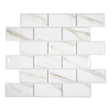 MOSAIK METRO CALACATTA WHITE GLOSSY PRIS PER ARK