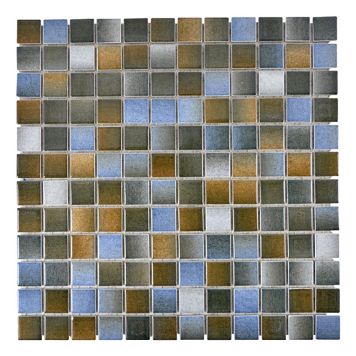 MOSAIK WELSCHEIT STYLE SQUARE MIX BRUN/BLÅ 2.3X2.3 CM PRIS PER ARK