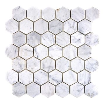 MOSAIK HAINAN HEXAGON MARBLE WHITE PRIS PER ARK