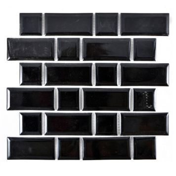 MOSAIK METRO BLANK MIX SVART 4.5X4.5 CM