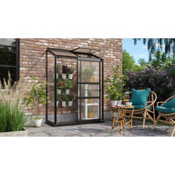 VÄXTHUS VITAVIA IDA 900 MED SOCKEL ALU/POLY SVART 0,9M² 