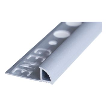 KAKELLIST RUND MATT ALUMINIUM 12 MM 2,5M