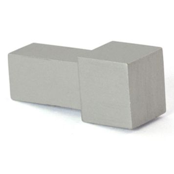 TREVÄGSHÖRN KVADRAT UTVÄNDIGT MATT ALUMINIUM 10 MM 2-PACK