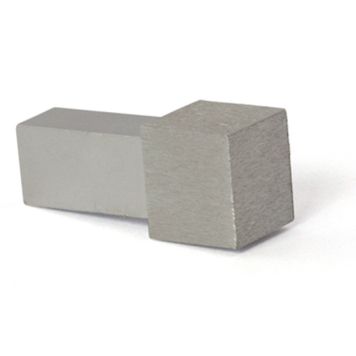 TREVÄGSHÖRN KVADRAT UTVÄNDIGT BORSTAD ALUMINIUM 10 MM 2-PACK