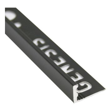 KAKELLIST GENESIS L-PROFIL SVARTLACKAD ALUMINIUM 12MM 2,5M