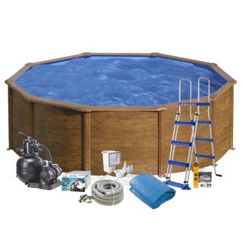 POOL SWIM & FUN RUND KIT 17450L Ø460CM NATUR