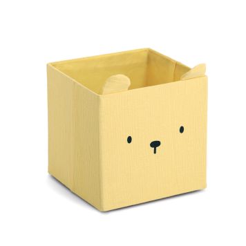 FÖRVARINGSKORG ZELLER BEAR MUSLIN 28X28CM GUL