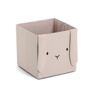 FÖRVARINGSKORG ZELLER BUNNY MUSLIN 28X28CM BEIGE