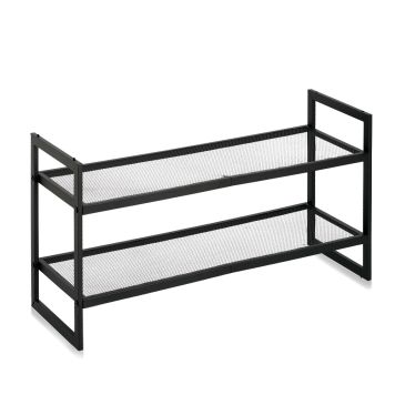 SKOHYLLA ZELLER STAPELBAR METALL 70X24X36CM SVART