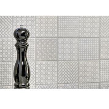 MOSAIK RETRO SQUARE GEO VIT BLANK 9,7X9,7CM PRIS PER ARK