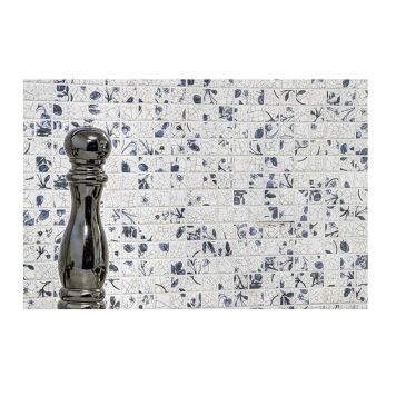 MOSAIK RETRO SQUARE MIX VIT/BLÅ BLANK 2,3X2,3CM PRIS PER ARK