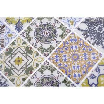 MOSAIK VINYL SQUARES RETRO SJÄLVHÄFTANDE PRIS PER ARK