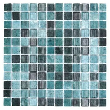 MOSAIK NATURE SQUARE  ECO BALI GLASS/STONE GREEN MIX  