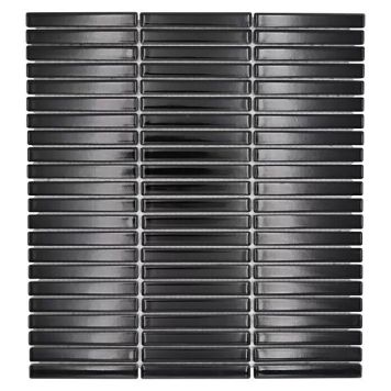 MOSAIK RECTANGLE UNI BLACK GLOSSY PRIS PER ARK
