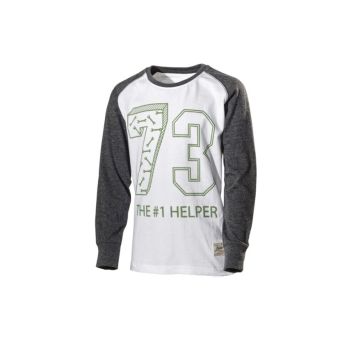 T-SHIRT 353B GRÅ/VIT 122/128