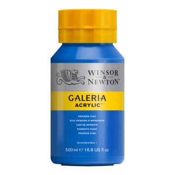 AKRYLFÄRG W&N GALERIA ACR 535 PROCESS CYAN BLÅ 500ML