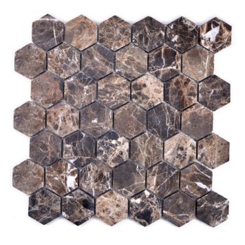 MOSAIK HEXAGON MARBLE EMPERADO 29,8X30,5CM PRIS PER ARK