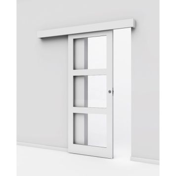 SKJUTDÖRR UTANPÅLIGGANDE KVADRAT 9X21 MED SKENA