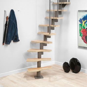 LOFTTRAPPA GRAZ BOK/GRÅ METALL