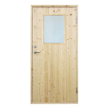 KALLFÖRRÅDSDÖRR VIBOSTUGAN 8X19 HÖGER RAK PANEL GLAS 10°