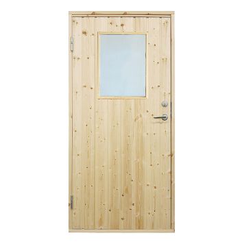 KALLFÖRRÅDSDÖRR VIBOSTUGAN 8X19 VÄNSTER RAK PANEL GLAS 10°