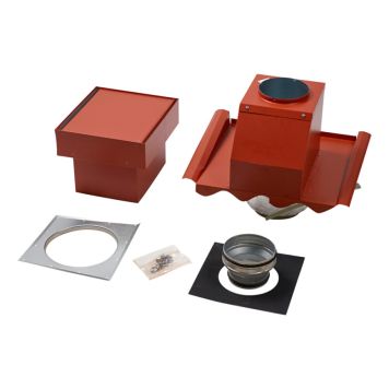 FRÅNLUFTSHUV TEGELRÖD KOMPLETT VITTINGE T11 Ø125/160MM