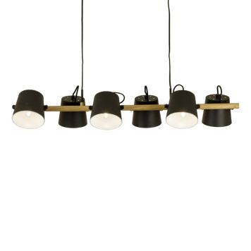 TAKLAMPA ANETA LIGHTING ESPRESSO SVART/TRÄ