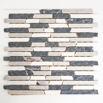 MOSAIK NATURSTEN BRICK GRÅ BOTTICINO PRIS PER ARK
