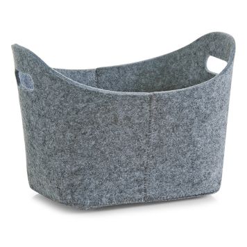 FÖRVARINGSKORG ZELLER FILT OVAL GRÅ 31,5X19X21 CM