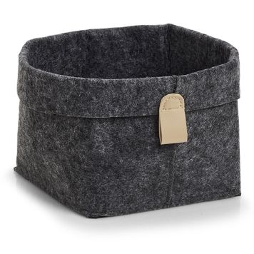 FÖRVARINGSKORG ZELLER FILT ANTRACIT 16X16X17 CM