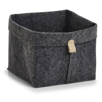 FÖRVARINGSKORG ZELLER FILT ANTRACIT 24X24X25 CM