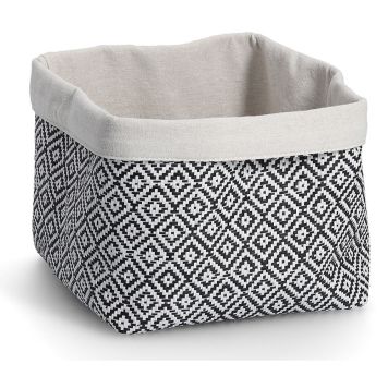 FÖRVARINGSKORG ZELLER MOSAIC SVART/VIT 28X28X25 CM