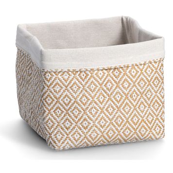 FÖRVARINGSKORG ZELLER MOSAIC BEIGE 28,5X28,5X28 CM