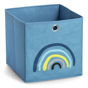 FÖRVARINGSKORG ZELLER BLÅ REGNBÅGE 28X28 CM