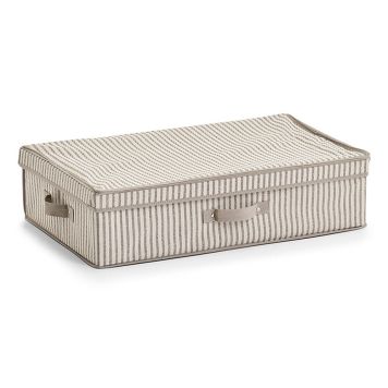 FÖRVARINGSLÅDA ZELLER STRIPES FLEECE BEIGE 61,5X38 CM