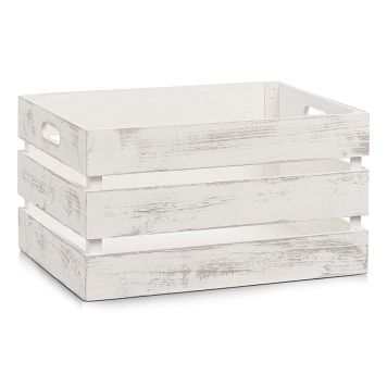 FÖRVARINGSLÅDA ZELLER TRÄ VIT 39X29X21,5 CM