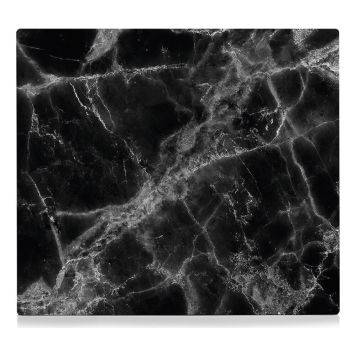 STÄNKSKYDD ZELLER GLAS 56X50CM SVART MARMOR