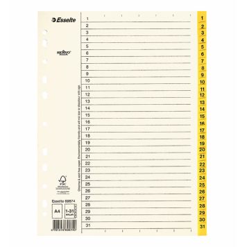 PÄRMREGISTER ESSELTE A4 1-31 GUL