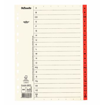 PÄRMREGISTER ESSELTE A4 A-Ö RÖD