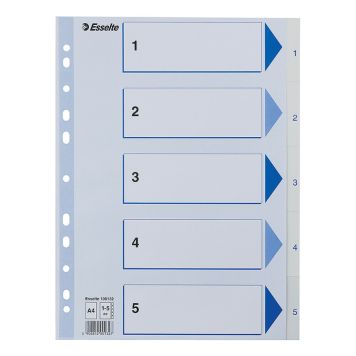PÄRMREGISTER ESSELTE A4 1-5 VIT 
