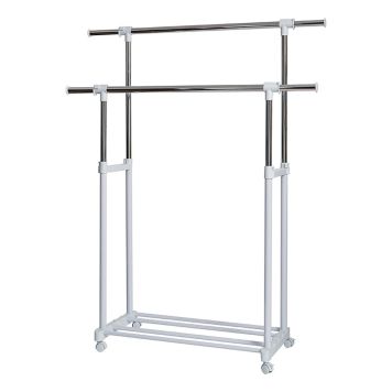 KLÄDSTÄLLNING STORE !T PÅ HJUL VIT 90-134X44X95-168CM