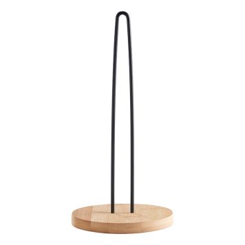 HUSHÅLLSPAPPERSHÅLLARE BAMBU OCH SVART METALL